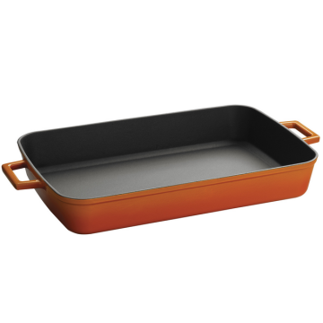 5.25QT Orange Hierro fundido hornear / Lasaña Pan con el lazo de la manija